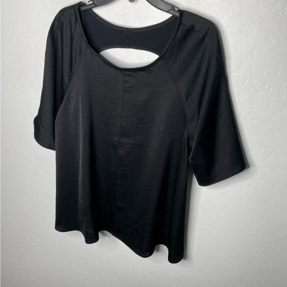 Anthropologie Daily Practice Black Sleek Open Back Top - Picture 3 of 8